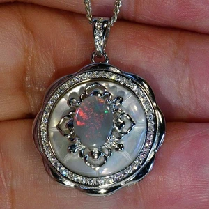 Natürlicher massiver Lightning Ridge Australien Opal Sterlingsilber Anhänger (173541) - Bild 1 von 5