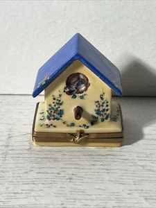 Limoges Frankreich Porzellan Vogelhaus Schmuckschatulle Rochard handbemalt NEUWERTIG - Bild 1 von 12