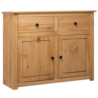 Sideboard Highboard Cabinet Cupboard 2 Drawers 2 Doors Solid Pine Wood vidaXL - Image 1 of 3