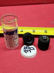Vintage 1/24 SPECIALTY RACING TIRES #38-D Black 3/32 X .770 SLOT CAR Wheels NOS! - Picture 1 of 6