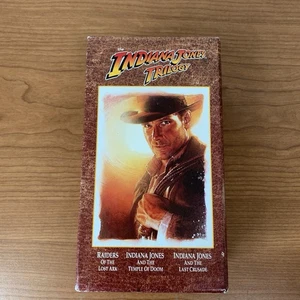 Vintage Indiana Jones Trilogy VHS Tape Box Set - Picture 1 of 4