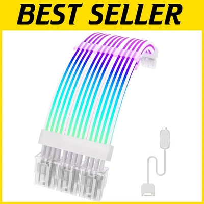 Elegant White RGB Power Supply Extension – 3 x 8Pin Cable for Optimal Aesthetics - Image 1 of 4