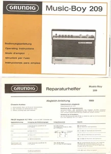 Betriebsanleitung bedienungsanleitung Koffer RADIO Grundig Music-Boy 209 - Picture 1 of 2