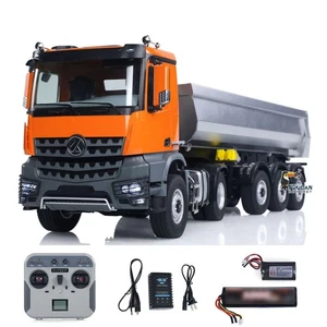Kabolite 1:14 4*4 RC trattore camion 3 assi RTR veicolo 5801 con rimorchio discarica di sollevamento - Foto 1 di 23