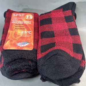 Mens Fuzzy Fleece Lined Socks. Winter Warm Insulated 4- Pairs Large - Picture 1 of 2