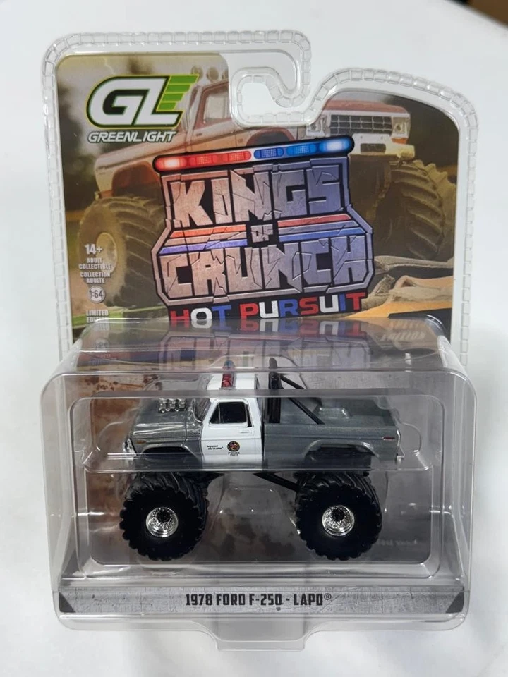 Ford F-250 1978 Greenlight RAW CHASE Kings of Crunch Hot Pursuit LAPD 1/64 Foto 1 de 1