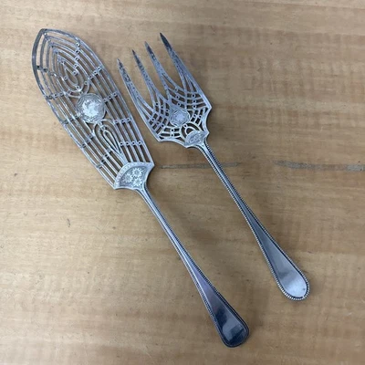 Juego de utensilios para servir Mappin & Webb Plate Prince's Plate vintage y ornamentado Foto 1 de 4