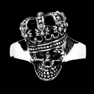 925 Sterling Silver Ring Skull Gemstone Jewelry Size 7 - Picture 1 of 13