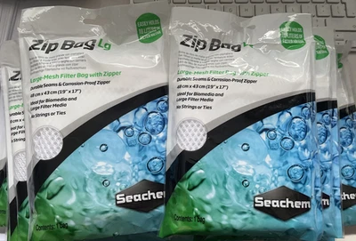 NEW UNOPENED - 9 x Seachem Zip Bag Large Mesh Filter Bag With Zipper - Image 1 of 3