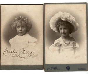 Prinz Philippe, Graf von Paris & GENEVIEVE von ORLEANS - KABINETTKARTE ROYALTY - Bild 1 von 5