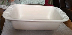 Longaberger Keramik Erbstück Elfenbein Laib Pfanne 1,5 QT Gewebt Traditionen 8,5x4,5x2,5 - Bild 1 von 8