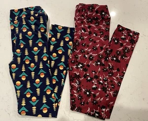 New Lot 2 Lularoe Leggings Girls Boys L/XL size 8-14 Colorful Buttery Soft NWT - Picture 1 of 3