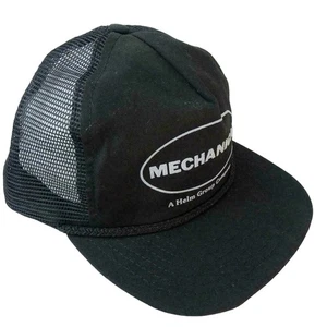Mesh Snapback Trucker Hat Cap Made USA Vernon Headliner Black Mechanical Company - Picture 1 of 6