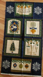 1 MODA Navy "Royal Holiday" Christmas Cotton QuiltingWallhanging Fabric Panel - Picture 1 of 1