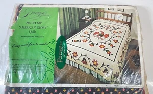 RARE 1973 Paragon American Glory Eagle Applique Quilt Top Kit Double Bed 01147 - Picture 1 of 3