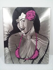 Extremely Rare "Pop Star Series #1" Bettie Page #2 Of  2 Signed Metal Exhibits