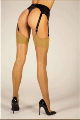 Medias de nailon CERVIN Agnes Couture 15 Denier, talla 4, color gacela, nuevas Foto 1 de 4