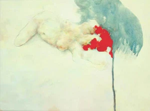 ORIGINAL CHIHO IWASE "Inevitable Fragility (White)" nude ACRYLIC CANVAS PAINTING - Picture 1 of 1