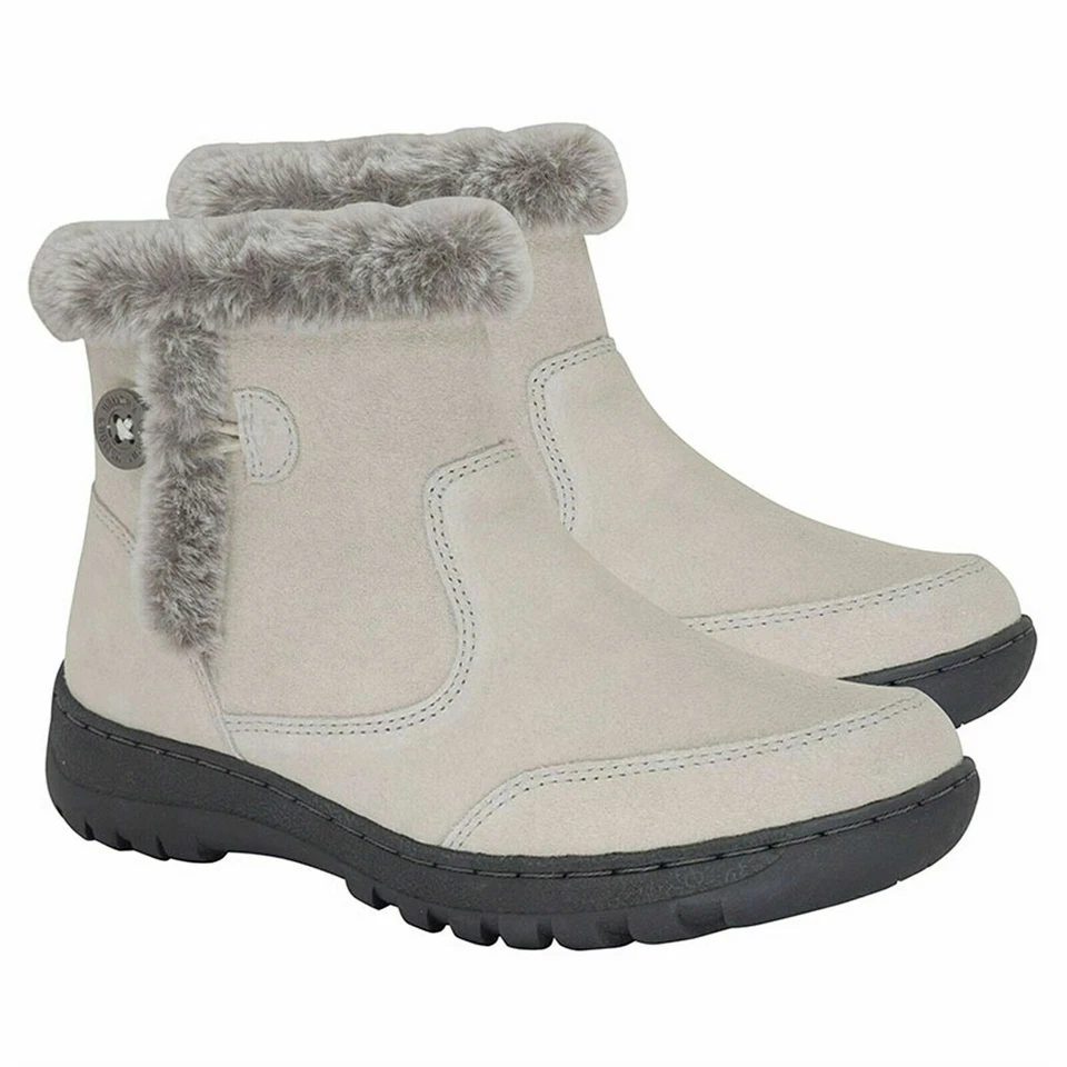 Khombu Iris Faux Fur Winter Snow All Weather Ankle Boots Cream Womens Size 10