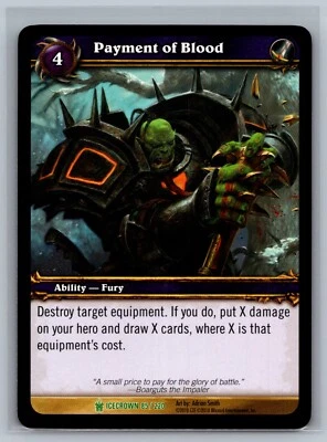 World of Warcraft TCG Payment of Blood #85/220 WOW Scourgewar Icecrown - Image 1 of 2