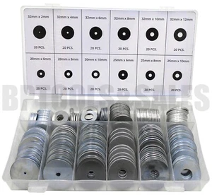 240pc Large Flat Penny Steel Fender Washer Assortment - Picture 1 of 1