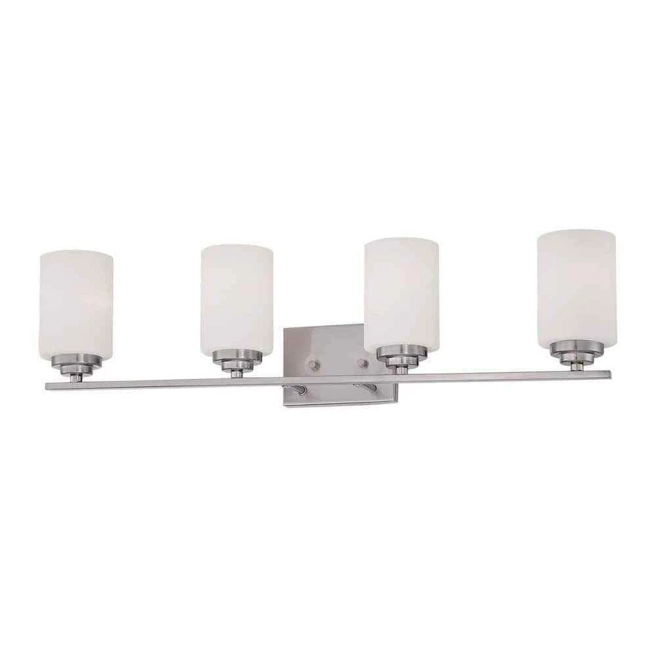 Millennium Lighting 3184-sn Durham Etched White Vanity Light in Satin Nickel