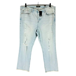 New Torrid Womans Sz 18R Plus Stovepipe Straight Jeans Blue Crop Distressed NWT - Picture 1 of 7