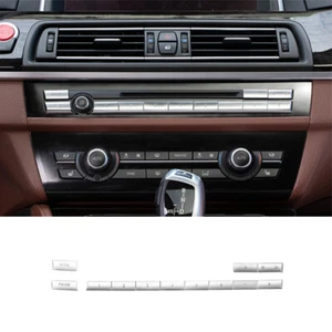 Juego ABS plata coche CD interruptor de control botón cubierta para BMW 5 6 7 F10 F06 F01 - Imagen 1 de 7
