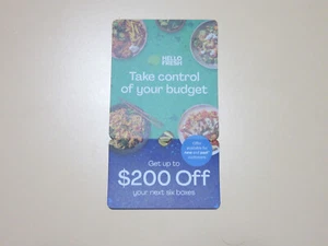 Hello Fresh voucher $200 off your next 6 boxes, genuine, unused, not a scam - Picture 1 of 1