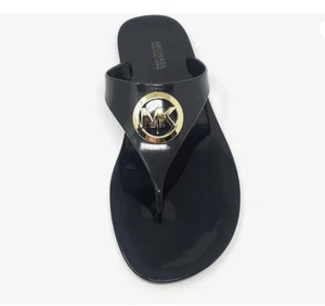 MICHAEL KORS Mujer Lillie Jelly Sandalias MK Logo Talla 7 8 9 10 Negro Marrón - Imagen 1 de 9