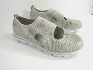 Propet Light Grey TravelActiv Avid Walking Maryjane Stretch Slip on Shoe Sz 7XX - Picture 1 of 8
