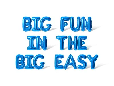 BIG FUN IN THE BIG EASY Letra Guión Globo Banner - Decoraciones Fiesta Mardi Gras Foto 1 de 4