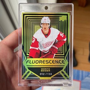 Moritz Seider 2020-21 Upper Deck Series 2 Fluorescence Gold Rookie #52/150