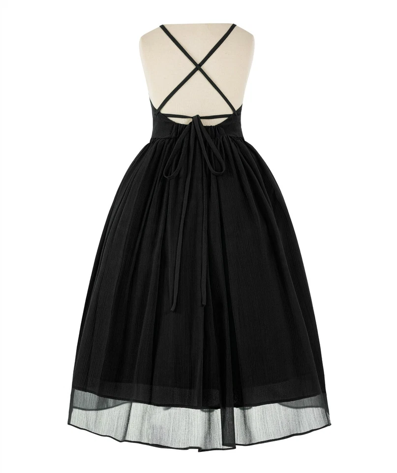 NEW Criss Cross Chiffon Flower Girl Dress Wedding Pageant Dresses Summer Dresses - Image 1 of 1