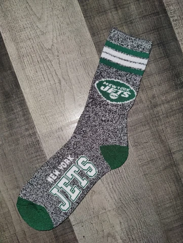 New York Jets Mens Marble Deuce NFL Team Crew Socks Large Cover