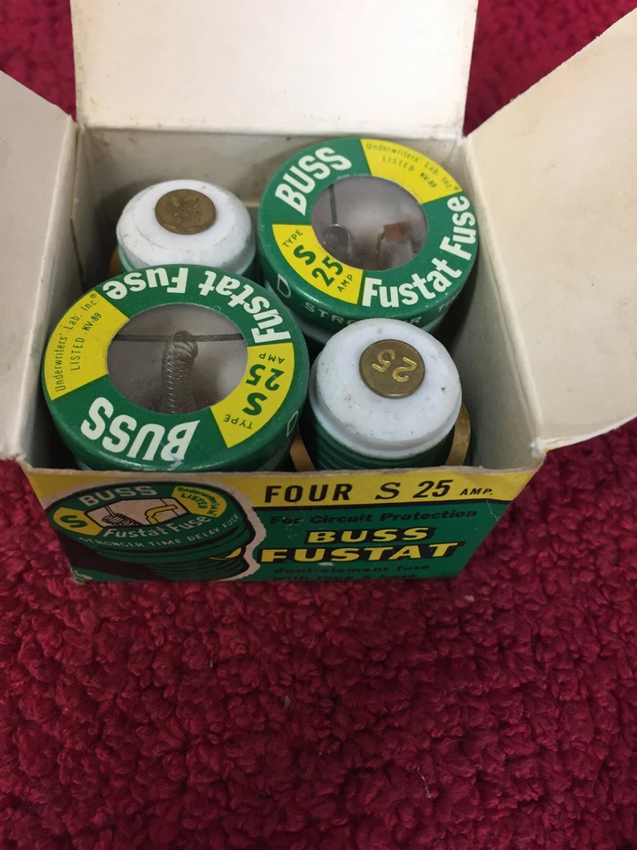 FUSIBLE BUSSMANN S 25 Fusible Enchufe Retardo de Tiempo de Baja Tensión Resistente, 25 A, 125 V Foto 1 de 1