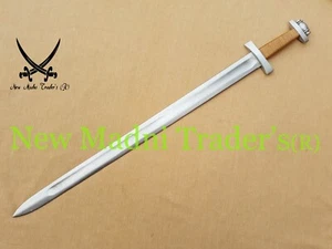 HIGH CARBON STEEL HANDMADE DUAL SHADED WIRE WRAP HANDLE 38" VIKING SWORD - Bild 1 von 7