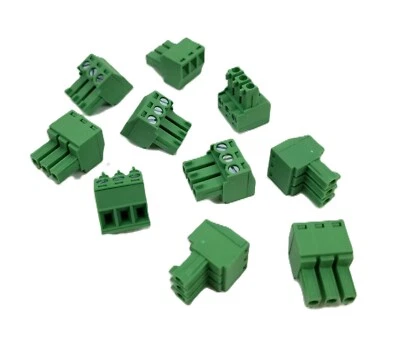 10 OSTTJ0331530 3Pin Terminal Block Pluggable Screw Terminal 3.81mm 28-16AWG NEW - Image 1 of 4