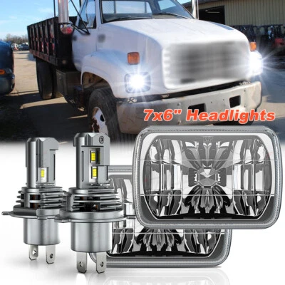 Fit Chevy C6500 C7500 Kodiak 1997-2009 7X6 inch LED Headlight High/Low Beam DOT - Image 1 of 4