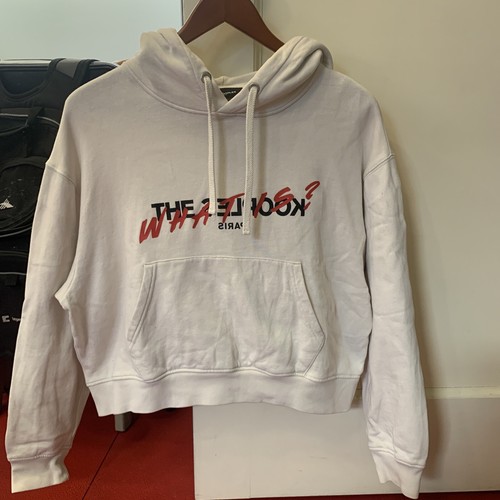 OFF WHITE Felpa con cappuccio donna Kooples taglia 1 crema crop usata delicatamente