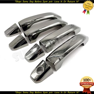 Se adapta a Chevrolet Silvrado GMC Sierra CREW 4 PUERTAS CROMO NEGRO Manija de puerta Cubiertas Tapicería - Imagen 1 de 1