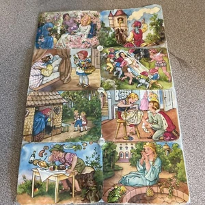 Vintage Fairytale/children 8 Die Cut Paper Decor 1940s-50s PLB Germany - Picture 1 of 14
