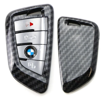 Exact Fit Carbon Fiber Smart Key Fob Shell Cover For BMW X1 X4 X5 X6 5 7 Series - Image 1 of 4