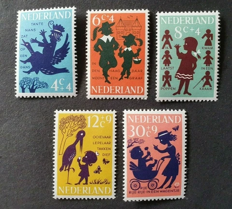 1963 NETHERLANDS NEDERLAND SET KINDERZEGELS RIJMPJES CHILDREN RHYMES VF MNH Cover