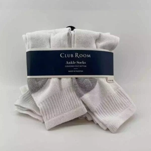 Club Room Men's 12 Pack Solid Ankle Socks White Shoe Size 7-12 Socks Size 10-13 - Picture 1 of 8