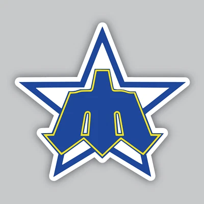 Seattle Mariners Vinyl Sticker/Decal - MLB Baseball -AL West - Vintage Throwback - Image 1 of 2