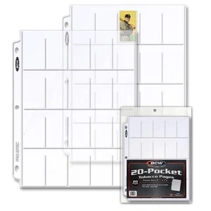 2 packs of 20 (40) BCW T206 Tobacco Card 20-Pocket TopLoad Pro Binder Pages - Picture 1 of 3