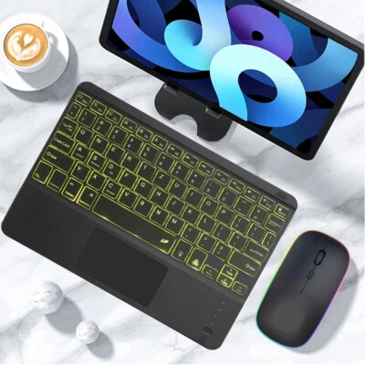 Bluetooth Touchpad Tastatur kabellos Keyboard für PC Handy Tablet QWERTZ Layout - Bild 1 von 4