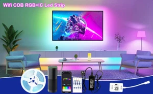 Lichtleiste WIFI Lichterkette LED+ Stripe Alexa Google RGB 10 m Timer 5760 LED - Bild 1 von 5