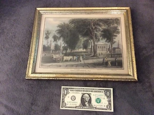 Mid-Century Borghese print featuring 1830 Yale University-Original Frame-mint - Picture 1 of 11